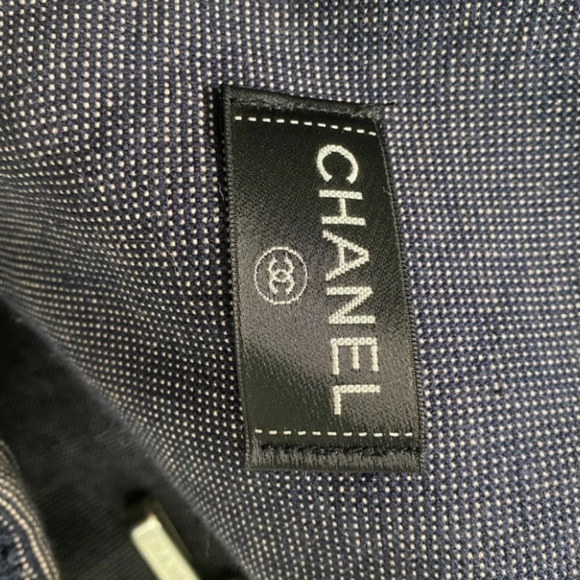 Authentic Chanel Coco Beach Set in Pink & Navy Bag Pouch & Towel - Picture 11 of 15